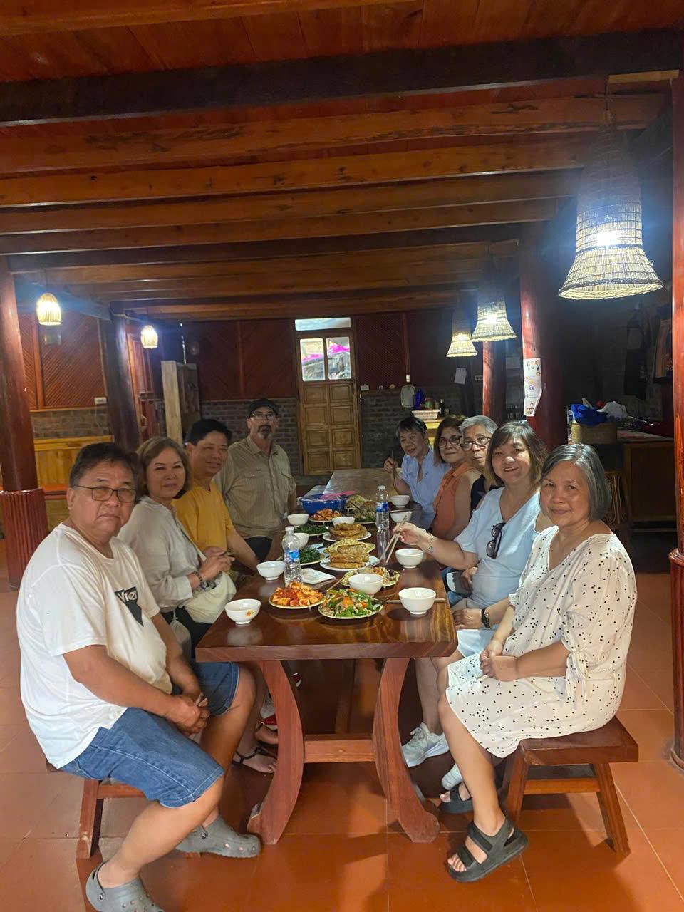 A group dinner at Sung's home