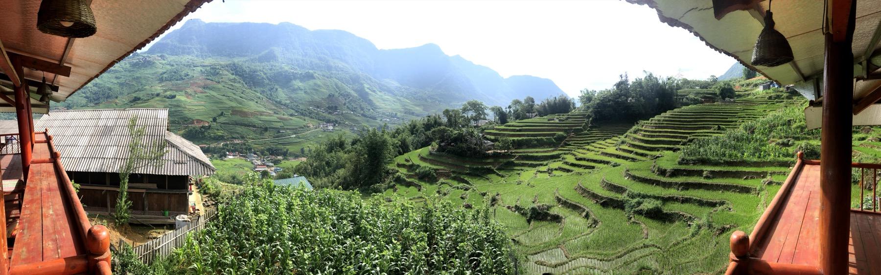 View from a homestay porch in Sapa
